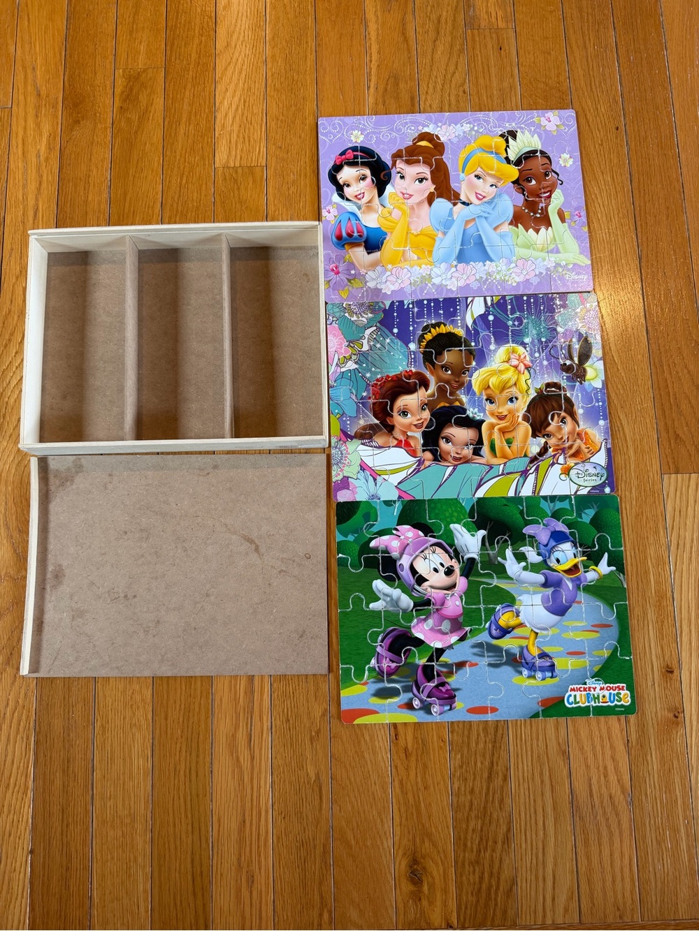 3- 24 Piece Disney Princess Fairies Mickey Mouse Clubhouse Puzzles Toy Building